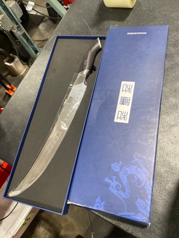 Photo 1 of HOSHANHO Carving Slicing Knife, 12 Inch Japanese High Carbon Steel Brisket Knife with Ergonomic Pakkawood Handle, Razor Sharp Curved Butcher Breaking Knives for Meat Cutting