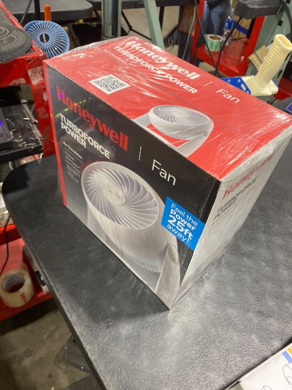Photo 1 of Honeywell TurboForce Air Circulator, Small Tabletop Fan, Quiet Personal Fan for Home or Office, 3 Speeds, 90 Degree Pivoting Head, White, HT-904
