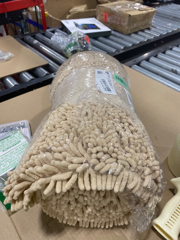 Photo 1 of OLANLY Large Bathroom Rugs 70x46, Extra Soft Absorbent Chenille Bath Rugs, Rubber Backing Quick Dry, Machine Washable Bath Mats for Bathroom Floor, Tub and Shower, Home Decor Accessories, Beige