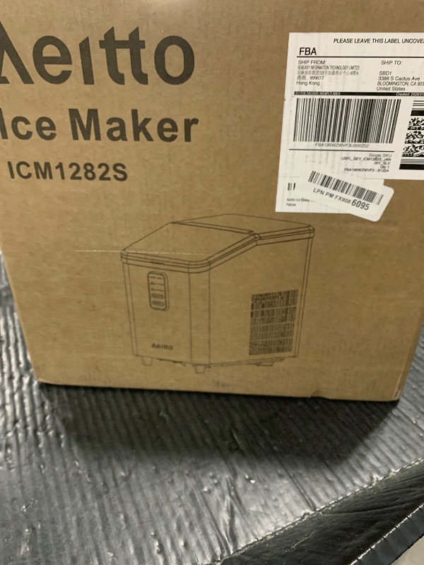 Photo 1 of Aeitto Ice Maker Countertop 26lbs/24H, Ice Machine 8 Ice Cubes Ready in 6 Mins, 2 Sizes of Bullet Ice Portable Ice Makers with Basket & Scoop, Auto Self-Cleaning for Home/Kitchen/Office Stainless