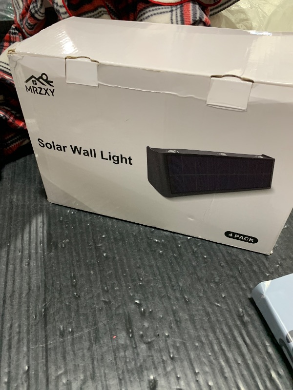 View 2 of Mrzxy Solar Fence Lights 3000K Warm Aluminum Solar Lights Outdoor Waterproof Dusk to Dawn Up Down for Outside, Yard, Porch, House, Wall