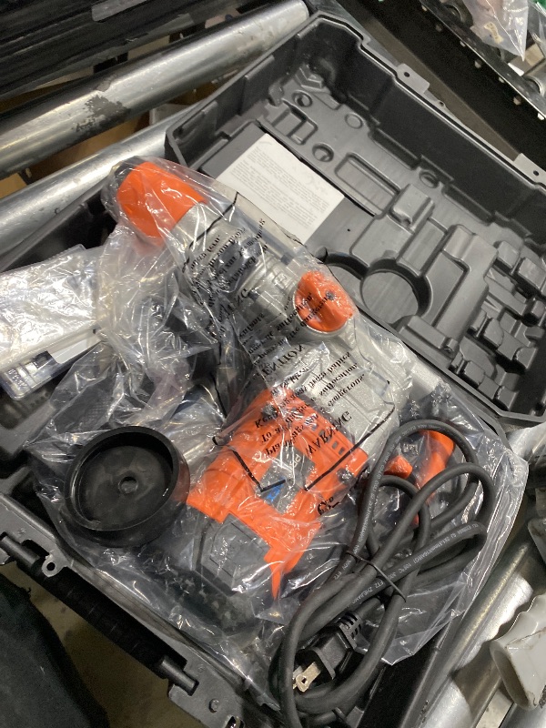 Photo 1 of 1-1/4 Inch SDS-Plus 13 Amp Heavy Duty Rotary Hammer Drill with Safety Clutch 3 Functions, Vibration Control, for Floor Tile Removal, Concrete Breaker, Including Grease, Chisels & Drill Bits