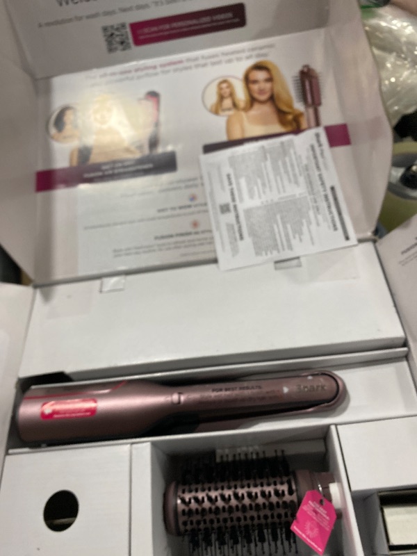 Photo 1 of Shark FlexFusion Hair Straightener & Powerful Hair Dryer with Fusion Hair Brush, Ceramic Air Styler with Auto-Wrap Curlers & Concentrator, Ceramic Plates, Cosmic Blush HD641S