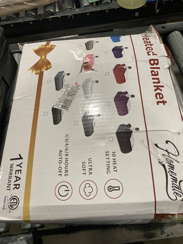 Photo 1 of Homemate Electric Heated Blanket Full Size - 72"x84" Heating Blanket Full Size 1/2/4/6/8 Hours Auto-Off 10 Heat Level Over-Heat Protection Flannel Sherpa ETL Certification