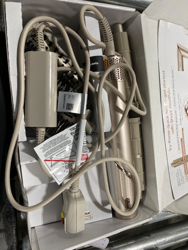 Photo 1 of Shark FlexStyle Air Styling & Drying System, Powerful Hair Dryer Brush & Multi-Styler with Auto-Wrap Curlers, Paddle Brush, Oval Brush, Concentrator Attachment, Stone, HD430