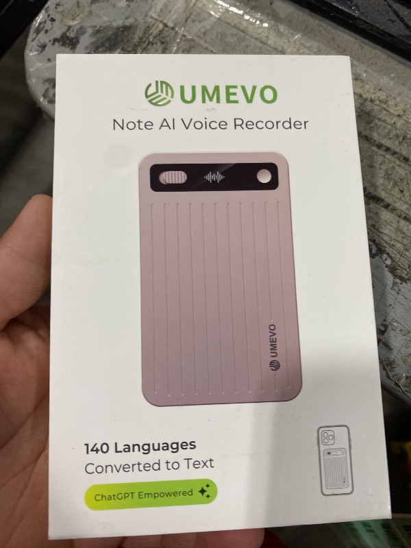 Photo 1 of UME UMEVO AI Voice Recorder with App Control : AI Transcription, Summarization & Mind Maps, Portable AI Note Taking Device with Case 64GB Memory Recording for Calls, Meetings, Interviews (Rose Gold)