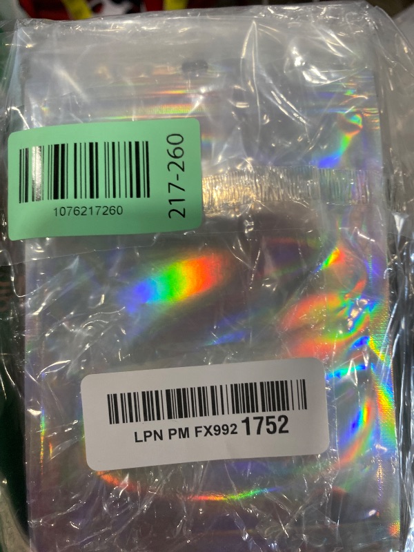 Photo 1 of 100 Pcs Holographic Resealable Packaging Bags for Small Business Supplies, Cute Small Color Smell Proof Foil Pouch Plastic Baggies for Lip Gloss Soap Party Food Storage (4x6 inch)