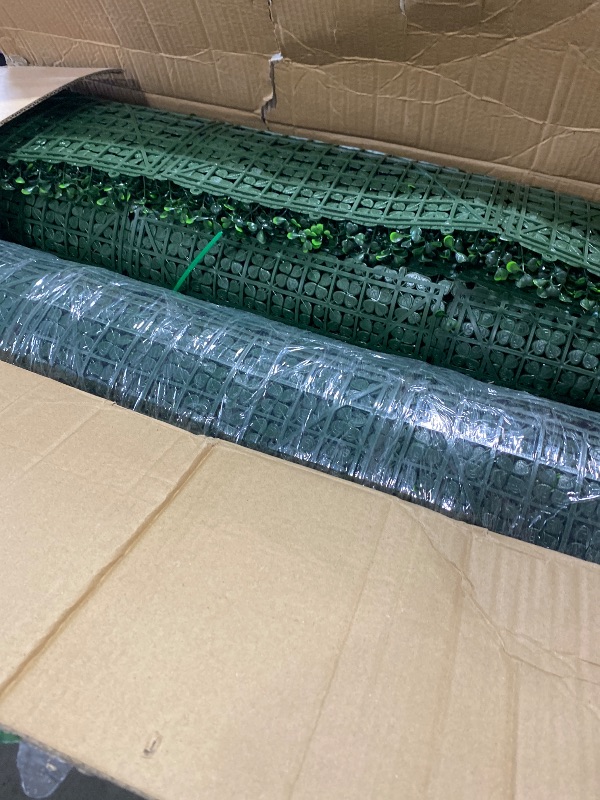 Photo 1 of DOPGIB Artificial Ivy Privacy Fence Screen,128"x 72" (64 SQFT) UV-Anti Faux Boxwood Roll Grass Wall Panels for Patio Balcony Privacy, Garden, Backyard Greenery Wall Backdrop Decor