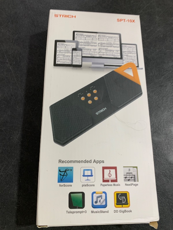 Photo 1 of STRICH Wireless Page Turner Pedal for Musical Instruments, Anti-Slip Rubber Portable Foot Pedal, Silent Rechargeable Music Page Turner for iPad, Tablets, Phone, Super-long Endurance, SPT-10X, Orange