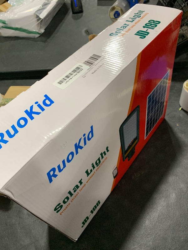 Photo 1 of RuoKid Solar Street Lights Outdoor Lamp, 16000lm IP67 Waterproof Light with Anti Broken Remote Control Mounting Bracket, Dusk to Dawn Security Led Flood Light for Yard, Garden, etc.