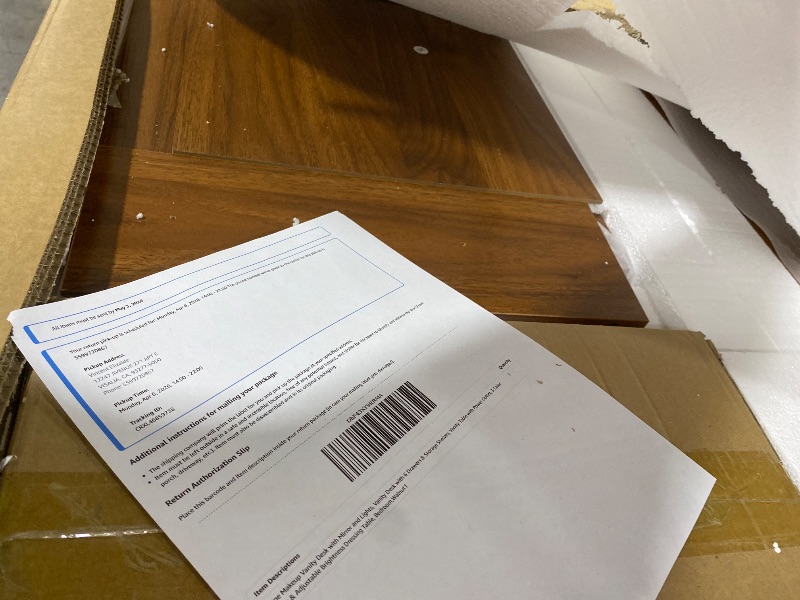 Photo 1 of Large Makeup Vanity Desk with Mirror and Lights, Vanity Desk with 6 Drawers & Storage Shelves, Vanity Table with Power Outlet, 3 Color Modes & Adjustable Brightness Dressing Table, Bedroom,Walnut1