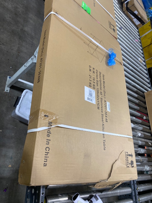 Photo 1 of Derro Stainless Steel Table for Prep & Work, 30x48 in, NSF Metal Commercial Heavy Duty Table with Backsplash and Adjustable Under Shelf and Foot for Restaurant, Home and Hotel