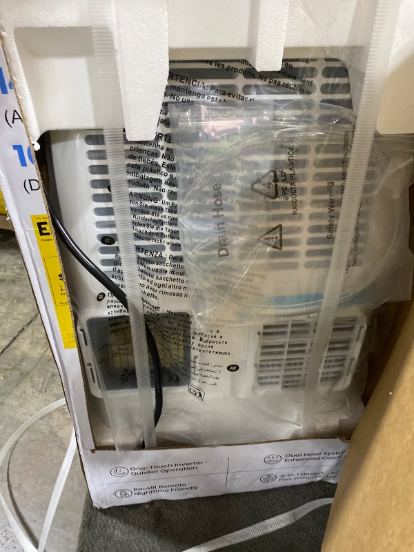 Photo 1 of Gasbye Dual Hose Portable Air Conditioner, [2026 Upgraded] Full DC Inverter Compressor, Energy-Saving 13.6 CEER, Low Noise (45dB), Cools Room up to 500 Sq.Ft., Backlit Remote Control, 14,000BTU, White