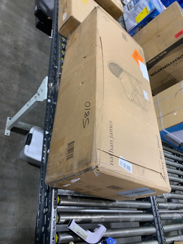 Photo 1 of Nathan James Bailey Upholstered Rattan Bar Stool in Oak Finish Frame, Counter Height Stool with Natural Rattan Woven Back For Kitchen Island, Brown, Set of 2