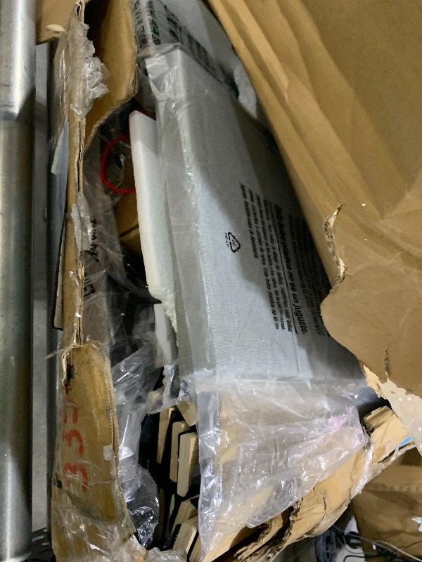 Photo 1 of VECELO Queen Bed Frame with Upholstered Wingback Headboard, Heavy-Duty Platform Bedframe with Charging Station, Wooden Slats, No Box Spring Needed, Light Grey