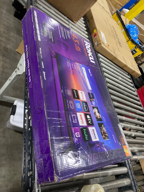 Photo 1 of Roku Smart TV – 43-Inch Select Series, 4K HDR TV – RokuTV with Enhanced Voice Remote – Flat Screen LED Television with Wi-Fi for Streaming Live Local News, Sports, Family Entertainment