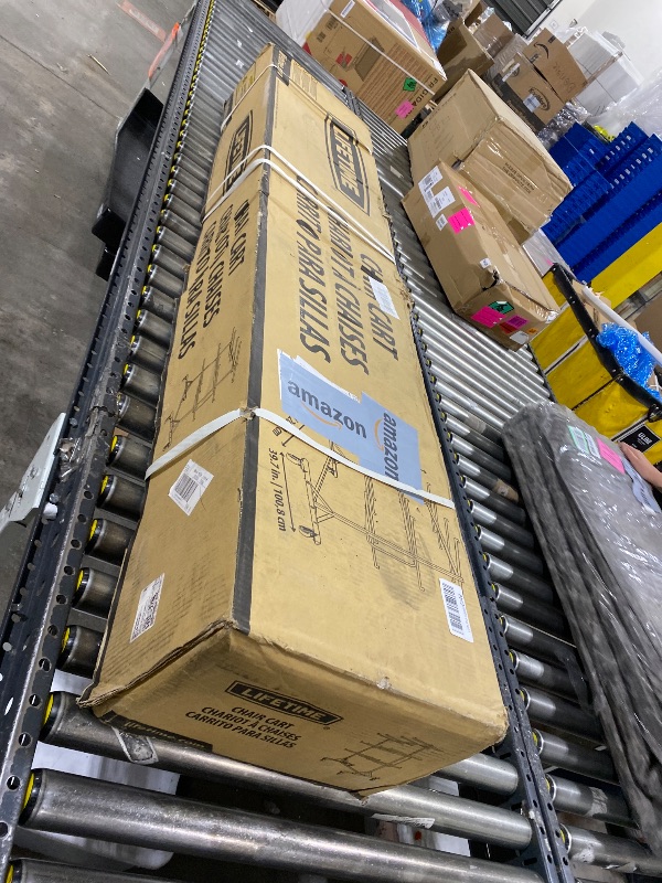 Photo 1 of LIFETIME Upright Chair Storage Cart, Alloy Steel, Black