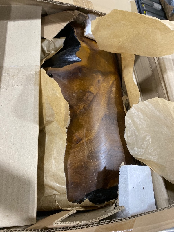 Photo 1 of Deco 79 Teak Wood Handmade Live Edge Stump Accent Table with Charred Detailing, 14" x 14" x 18", Brown