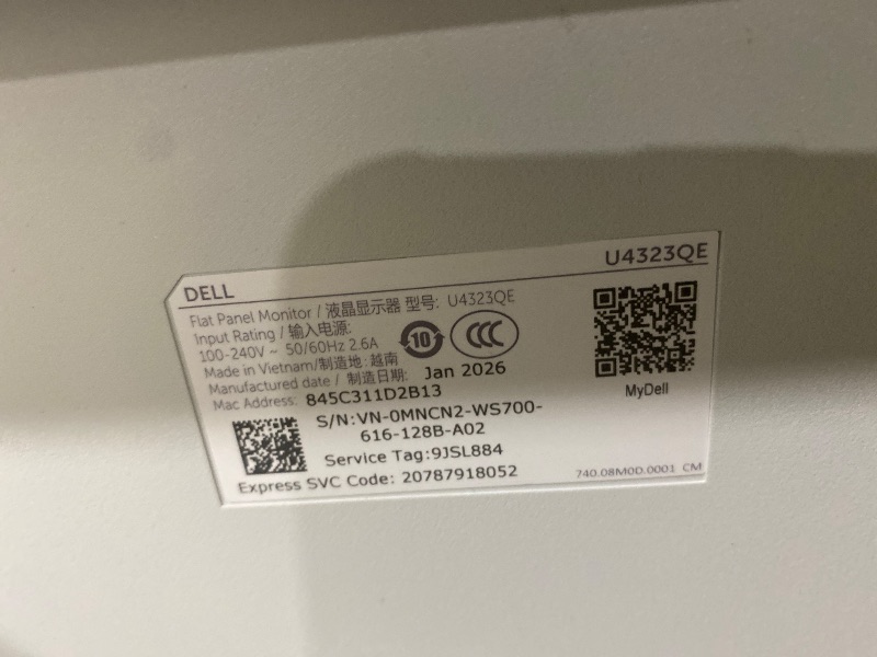 Photo 1 of Dell UltraSharp 43 4K USB-C Hub Monitor - U4323QE