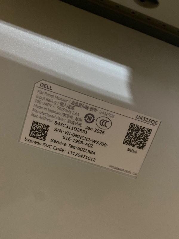 Photo 1 of Dell UltraSharp 43 4K USB-C Hub Monitor - U4323QE