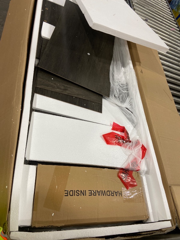 Photo 1 of YITAHOME L Shaped Desk with Power Outlets & LED Lights, 60" Corner Computer Desk with Drawers & Lift Top, Home Office Desk with Monitor Stand & File Cabinet, Wood Height Adjustable Desk, Grey