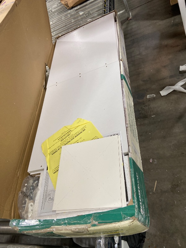 Photo 1 of ClosetMaid SuiteSymphony Small Closet Organizer Starter Kit with Tower and 3 Hang Rods, Shelves, Adjustable, Customizable Wardrobe Organizer System, Reach-In or Walk-In Closets, Pure White