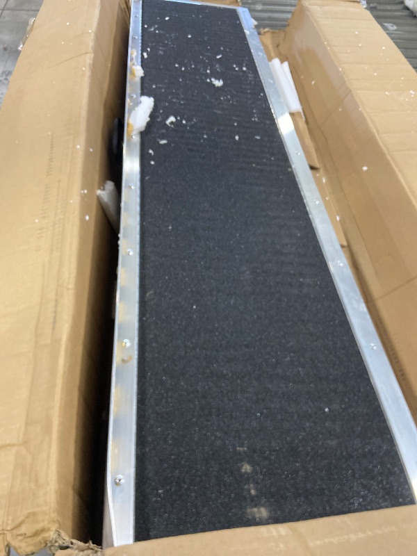 Photo 1 of 10 FT Portable Wheelchair Ramp for Home Step, Aluminum Handicap Ramp with Support Legs,Non-Skid Surface and Reflective Strips,Weight Capacity 600 LBS