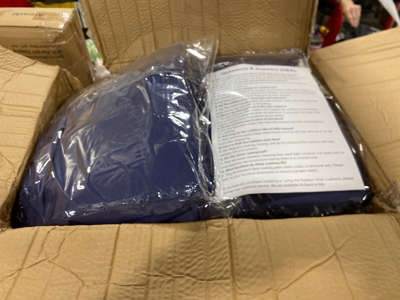 Photo 1 of MuaMelop Outdoor Deep Seat Cushion Set, 24x24 Inch Water-Resistant & Fade-Resistant Outdoor Chair Cushions, Patio Furniture Cushions with Removable Cover for Patio Chair, Sofa,Navy Blue (Set of 6)