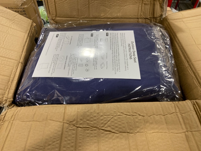 Photo 1 of MuaMelop Outdoor Deep Seat Cushion Set, 24x24 Inch Water-Resistant & Fade-Resistant Outdoor Chair Cushions, Patio Furniture Cushions with Removable Cover for Patio Chair, Sofa,Navy Blue (Set of 6)