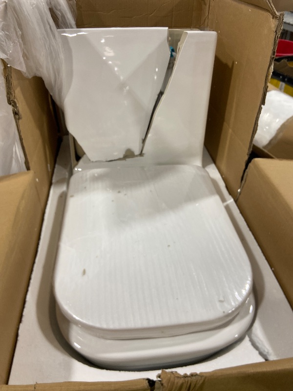 Photo 1 of FOR PARTS ONLY - Swiss Madison Concorde One-Piece 14" Rough-in 1.28 GPF Left-Hand Flush Square Toilet in Glossy White