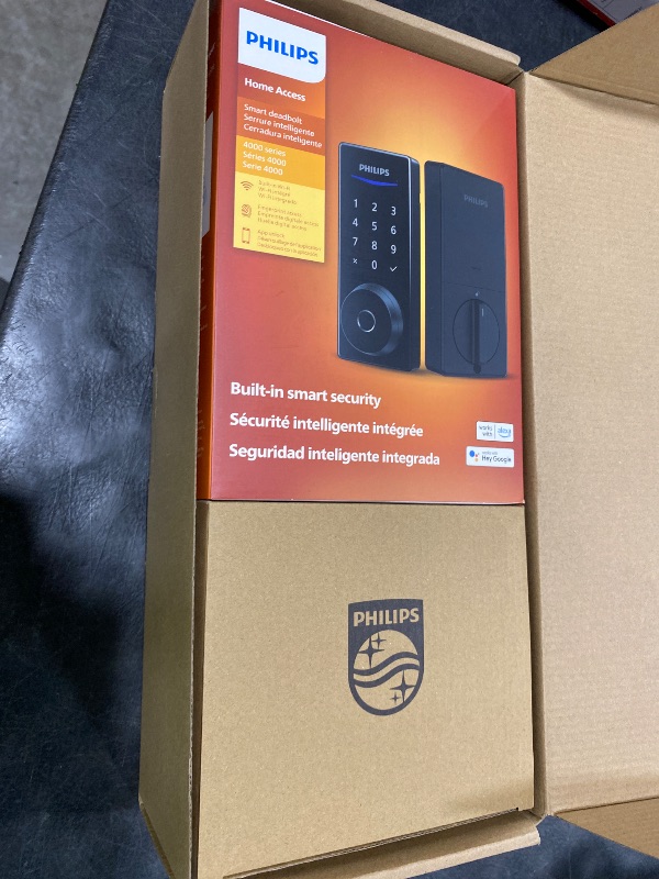 Photo 1 of Philips Wi-Fi Smart Lock with Handles, WiFi Keyless Entry Front Door Lock Set, Keypad Deadbolt with Handle App Fingerprint Code Unlocking, Auto Locking, Built-in WiFi, Remote Control & Voice Unlock