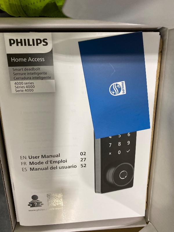 Photo 1 of Philips Wi-Fi Smart Lock with Handles, WiFi Keyless Entry Front Door Lock Set, Keypad Deadbolt with Handle App Fingerprint Code Unlocking, Auto Locking, Built-in WiFi, Remote Control & Voice Unlock