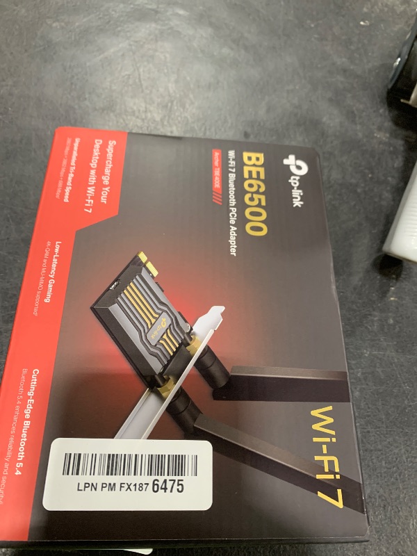 Photo 1 of TP-Link WiFi 7 BE6500 PCIe WiFi Card Archer TBE400E | Tri-Band Network Card for Desktop PC | Bluetooth 5.4| High-Gain Antennas| MLO, WPA3| Supports AMD/Intel Motherboard | Not Compatible w/Windows 10