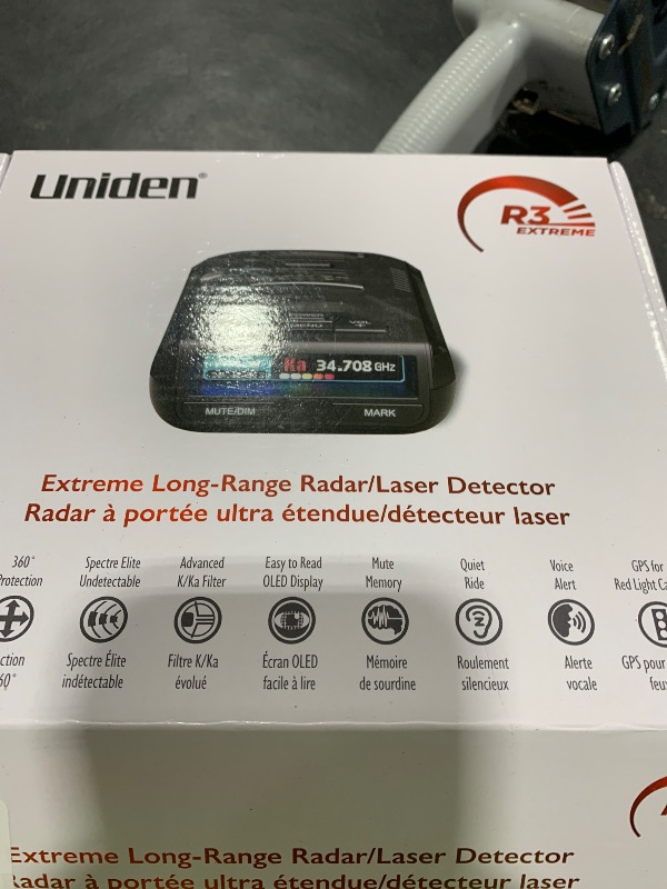 Photo 1 of Uniden R3 EXTREME LONG RANGE Laser/Radar Detector, Record Shattering Performance, Built-in GPS w/ Mute Memory, Voice Alerts, Red Light & Speed Camera Alerts, Multi-Color OLED Display , Black