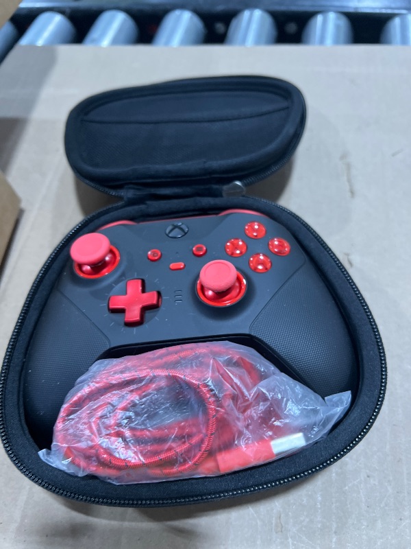 Photo 1 of RIGHT STICK IS FAULTY***LuLuGou Unofficial Customized Elite Series 2 Controller-Magic Sound Red,Gamepad Compatible with Xbox Elite Series 2 Controller,Custom Soft Touch Feel,Gaming Controller Compatible for Xbox Series S/X,Xbox One,With Accessory Bag