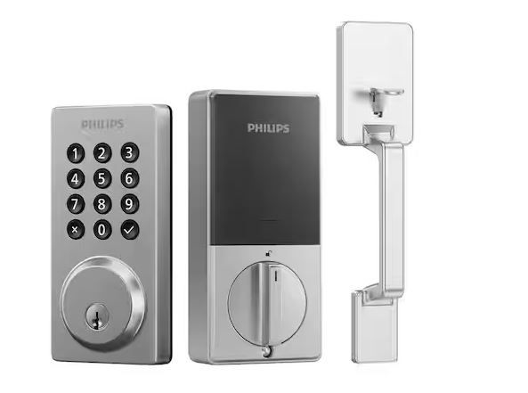 Photo 1 of Satin Nickel Single Cylinder Electronic Deadbolt with Handle Set
