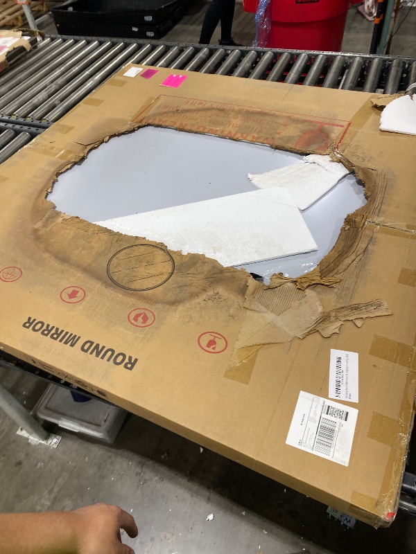 Photo 1 of Elegant Lighting Vatinius 48" Diameter Traditional Circular Framed Bathroom Wall Mirror
