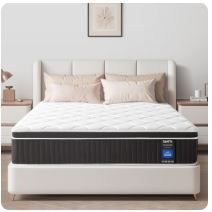 Photo 1 of 12 Inch Full Size Mattress in a Box, Upgrade Strengthen Hybrid Full Mattresses with Memory Foam and Individually Pocketed Springs for Support and Pressure Relief, Medium Firm
