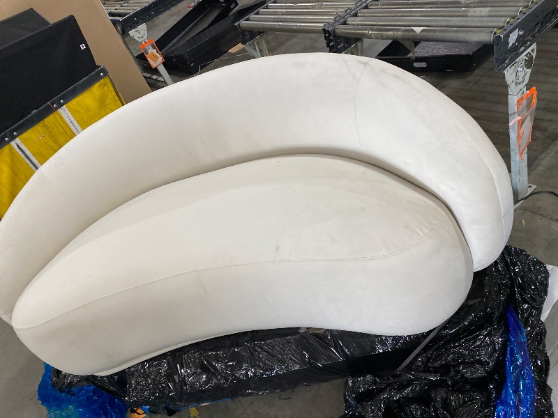 Photo 1 of 79.5" Modern Cloud Curved Sofa Boneless Couch mall Curved Compression Sofa Boucle Cloud Couch with 2 Pillows Modern Loveseat for Living Room Apartment & Reading Nook