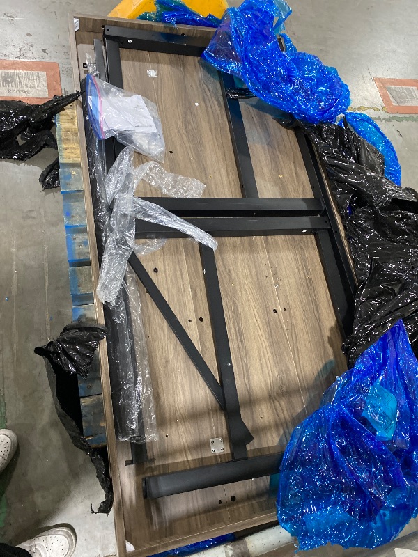 Photo 1 of TABLE ONLY Garvee 78.7" Large Rectangle Dining Table for 6-8 People, Kitchen Table with Sturdy Metal Legs, Modern Industrial Dinner Table for Living Room, Office, Brown
