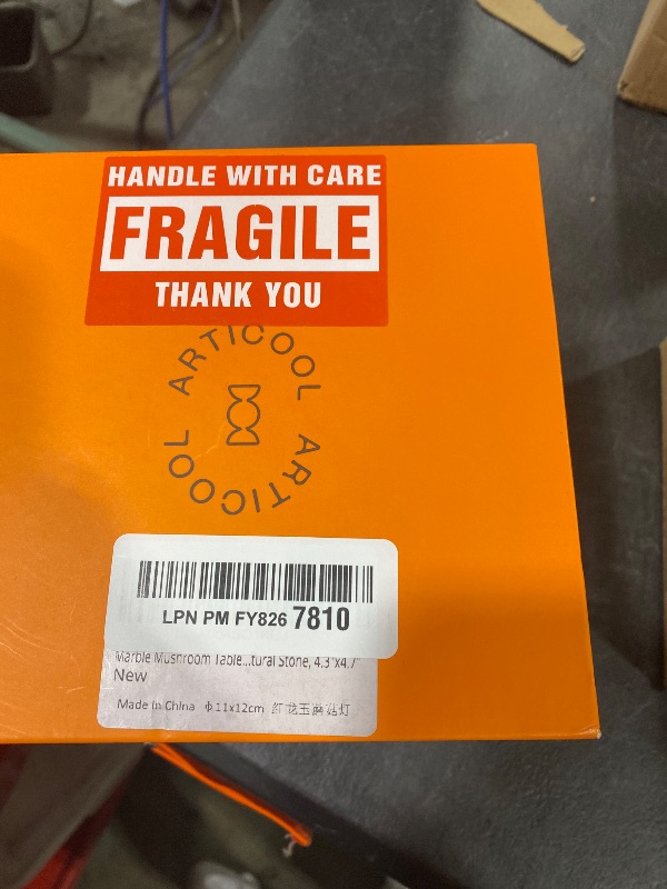 Photo 1 of Marble Mushroom Table Lamp - Small Rechargeable USB-C Cordless Touch-Dimmable Night Light, Hand-Polished Natural Stone, 4.3"x4.7"