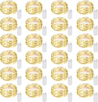 Photo 1 of Fairy Lights Battery Operated 7Ft 20Led Warm White Mini String Lights Waterproof Christmas Lights for Mason Jars Bedroom DIY Party Wedding Christmas Decor