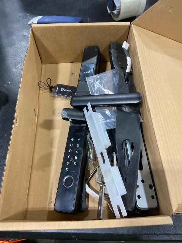 Photo 1 of ITEM IS MISSING PARTS. UNSURE WHAT PARTS ARE MISSING.---------------------------------HIFAM Fingerprint Door Lock, TUYA APP Control Smart Lock Electronic Door Lock with Code Passcode Biometric Door Handle, IC Card Key Unlock