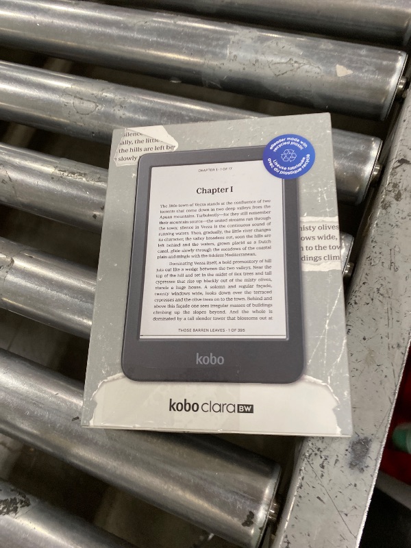 Photo 1 of Kobo Clara BW | eReader | 6” Glare-Free Touchscreen with ComfortLight PRO | Dark Mode Option | Audiobooks | Waterproof | 16GB of Storage | Black