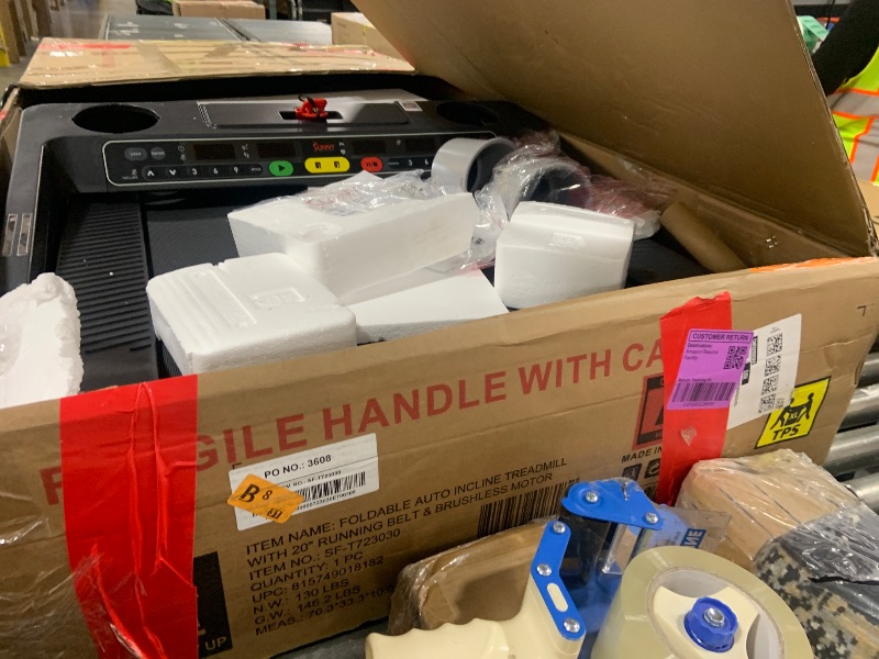 Photo 1 of Sunny Health & Fitness Foldable 15 Level Auto Incline Treadmill, 20" Wide Running Belt, Quiet Brushless, Digital Display, 300 LB Weight Capacity, SunnyFit App Bluetooth Connection- SF-T723030