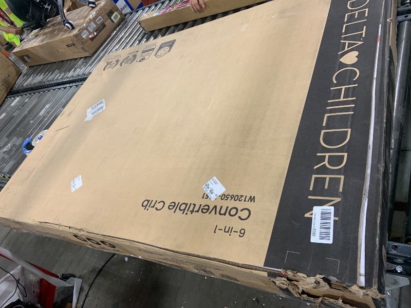 Photo 1 of Delta Children Perry 6-in-1 Convertible Crib - Greenguard Gold Certified, Moonstruck Grey