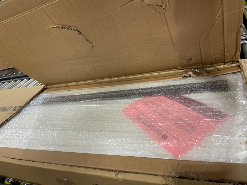 Photo 1 of ROYMELO 38x80 Inch Glass Sliding Barn Door Slab and 6.6ft Hardware Kit Included, 5 Frosted Glass, LVL Wood Panel Covered with White Water-Proof Scratch-Proof PVC Surface, Simple DIY Assembly