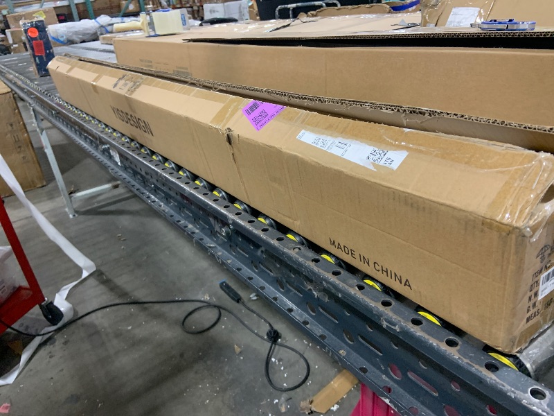 Photo 1 of YISDESIGN 71" Wood Linear Pendant Light Modern LED Dimmable Ceiling Hanging Light Fixtures Wood Linear Chandeliers 40w for Dining Room Kitchen Island Pool Table Bar Walnut Color