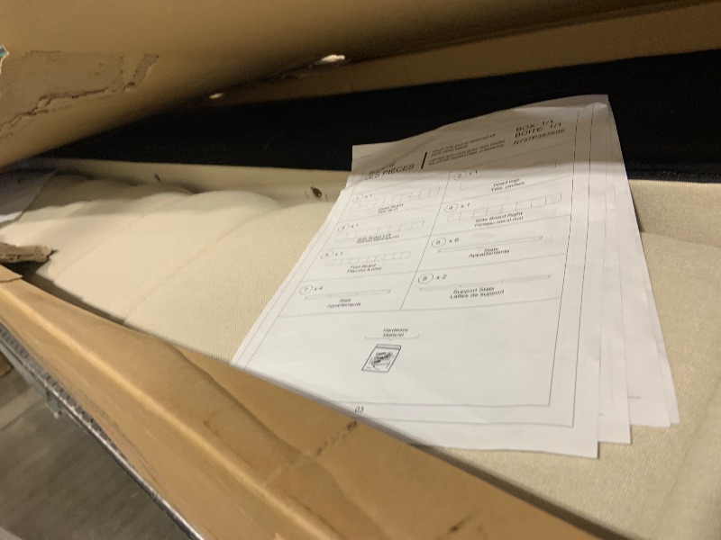 Photo 1 of Merax Modern King Upholstered Bed Frame with Wingback, Linen Low Platform Bed, No Box Spring Needed Beige