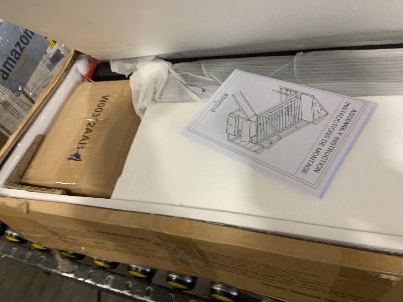 Photo 1 of Twin Size Loft Bed with Slide, Playful House Loft Bed with Bookshelf and Safety Guardrails for Kids, No Box Spring Needed, Black